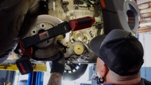 BMW brake pad and rotor inspection at The HAUS Auto independent BMW specialist Culver City CA