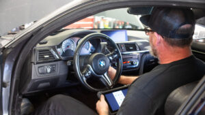 BMW and MINI pre-trip inspection underway at The HAUS Auto independent specialist Culver City CA