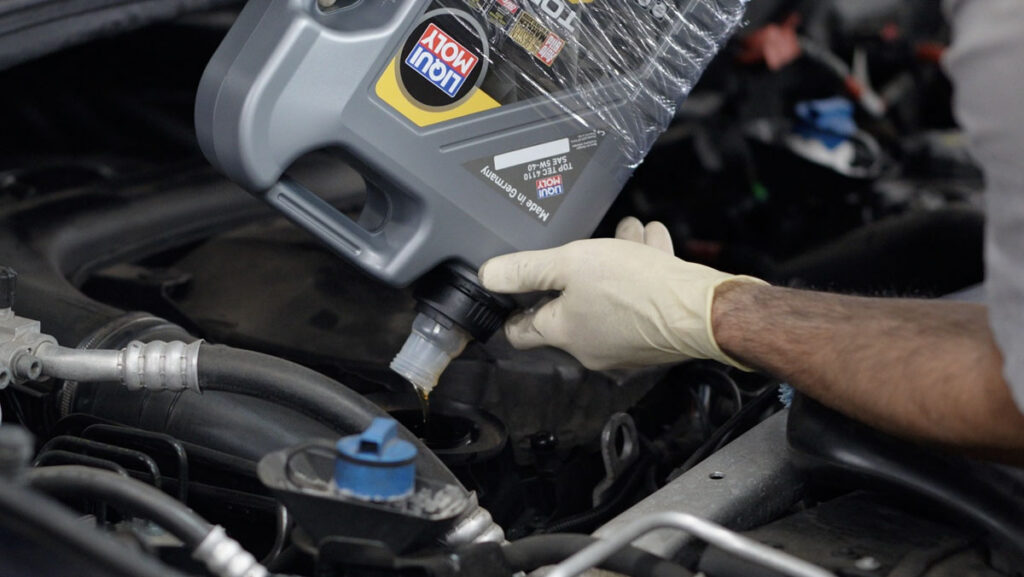 BMW engine oil level inspection and oil consumption diagnosis at The HAUS Auto Santa Monica Pico Blvd